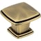 Jeffrey Alexander 1-3/16" Overall Length Brushed Antique Brass Square Milan 1 Cabinet Knob 1091AB - alternate 1